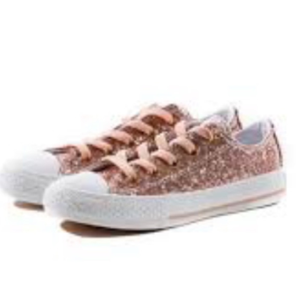 CONVERSE Pink Sparkle Glitter Girls Sneakers | 1